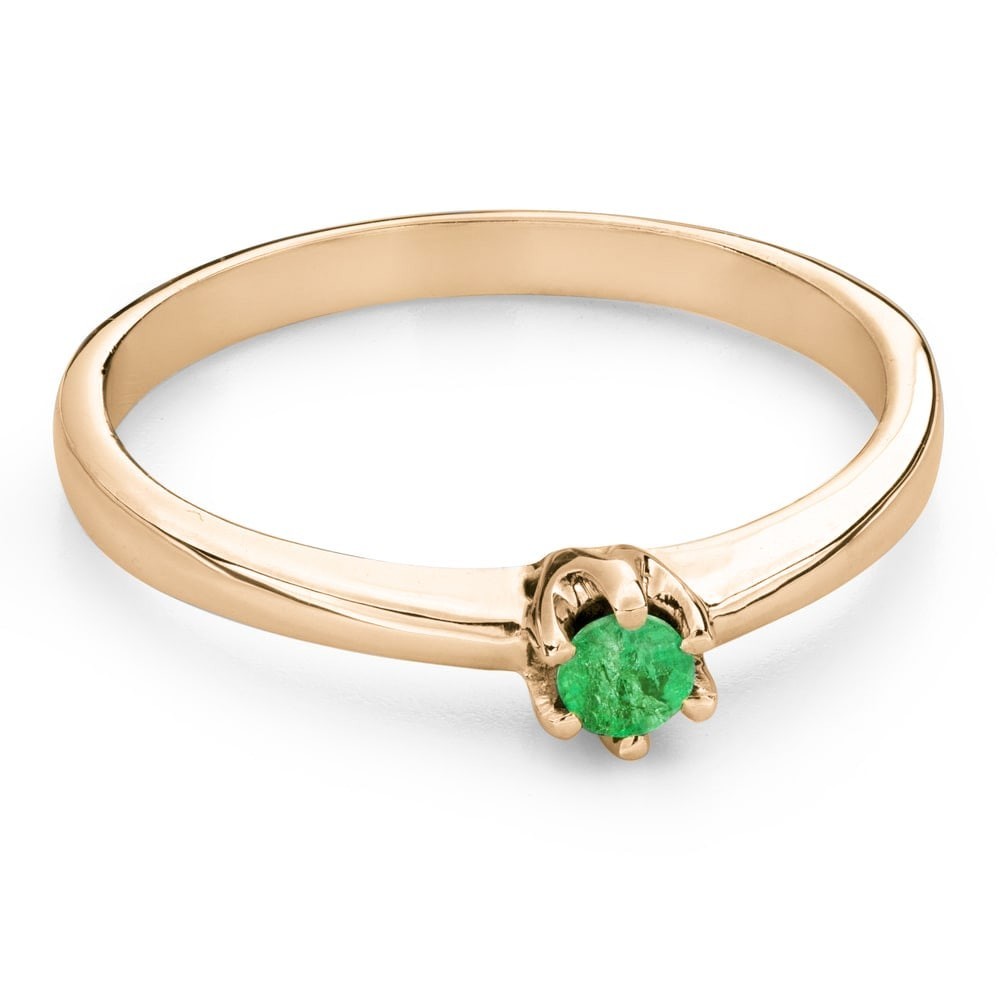 Engagement ring with gemstones "Emerald 5"