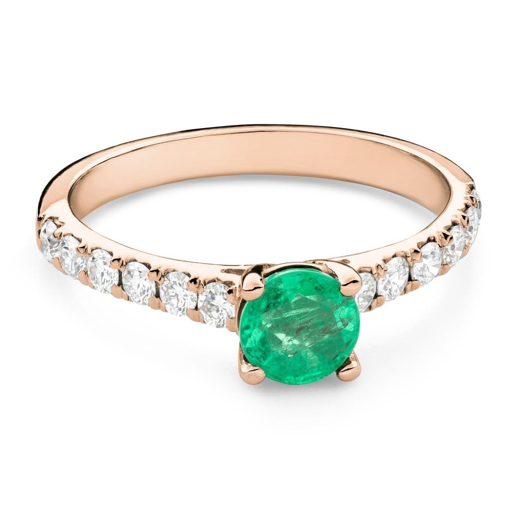 Engagement ring with gemstones "Emerald 27"