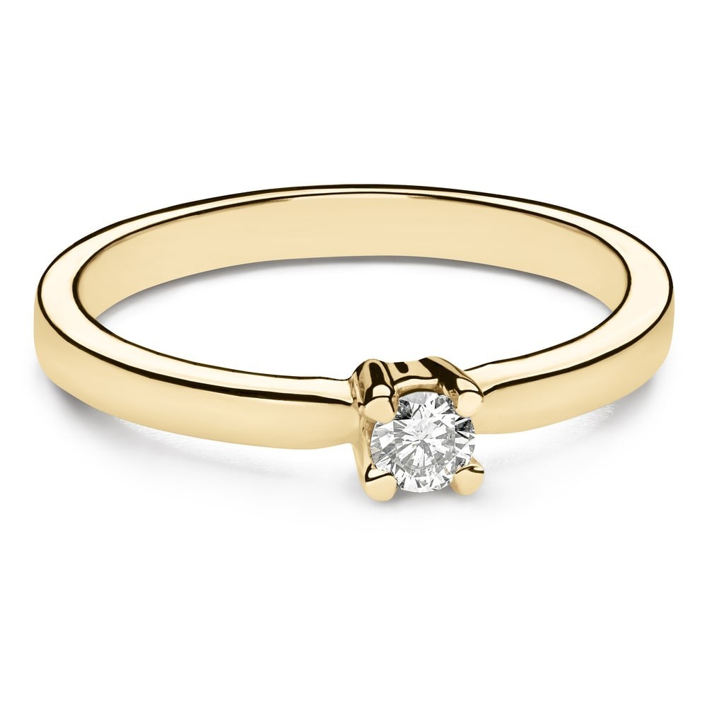 Gold ring with brilliant diamond "Strength 11"