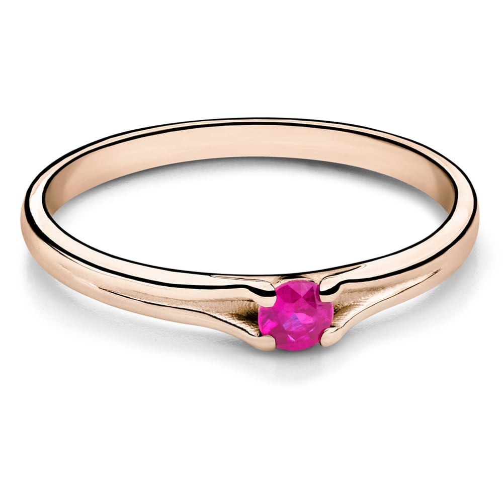 Engagement ring with gemstones "Ruby 21"