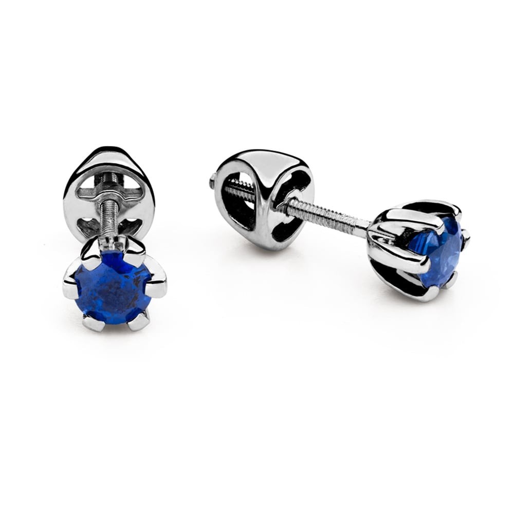 Gold earrings with gemstones "Sapphire 86"