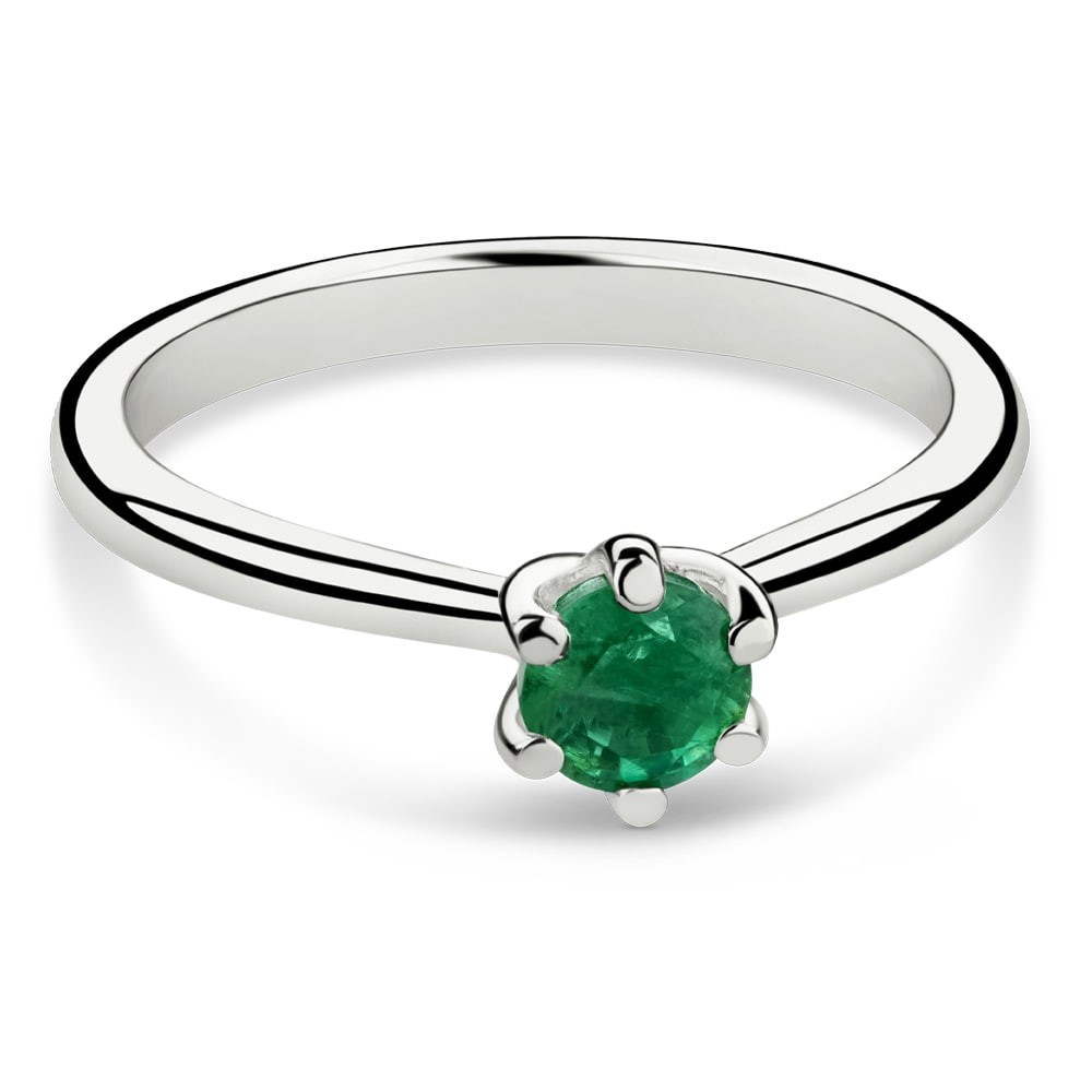 Engagement ring with gemstones "Emerald 52"