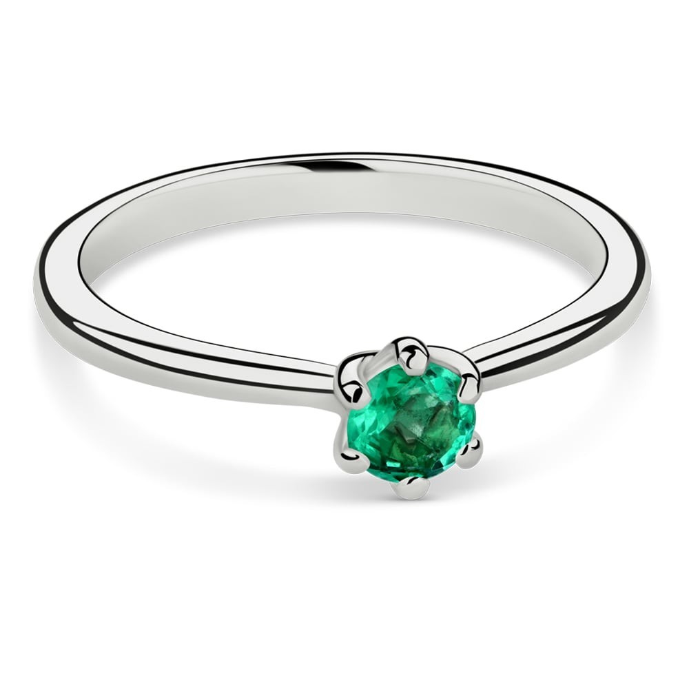 Engagement ring with gemstones "Emerald 97"