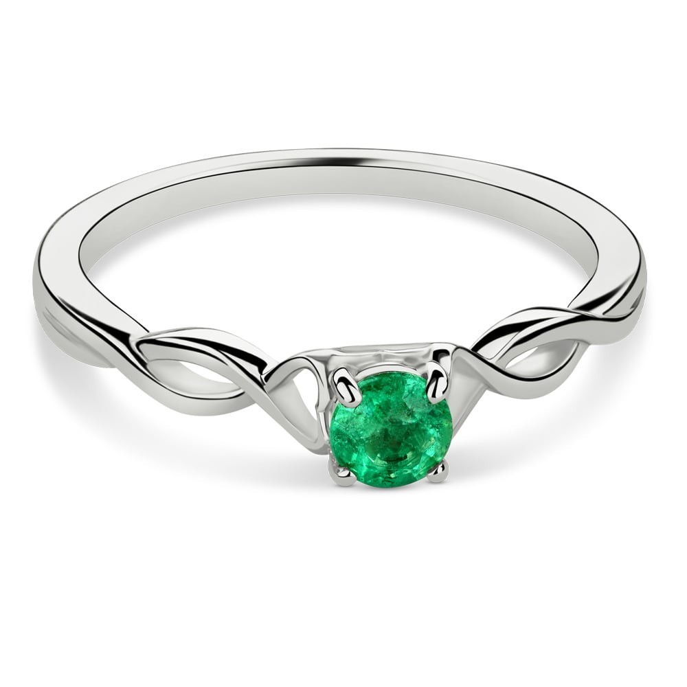 Gold ring with gemstones "Emerald 72"