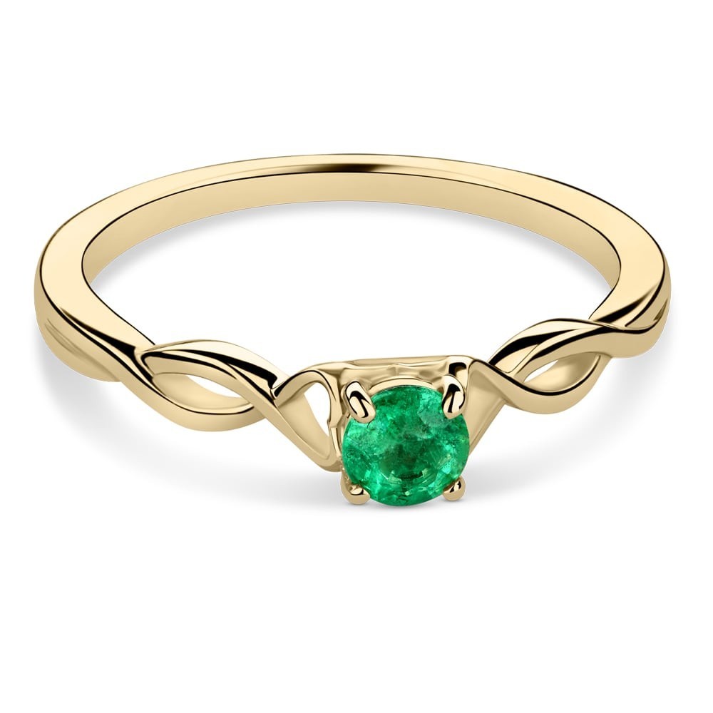 Gold ring with gemstones "Emerald 73"