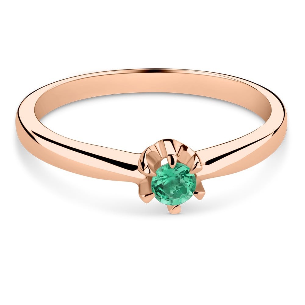 Engagement ring with gemstones "Emerald 57"