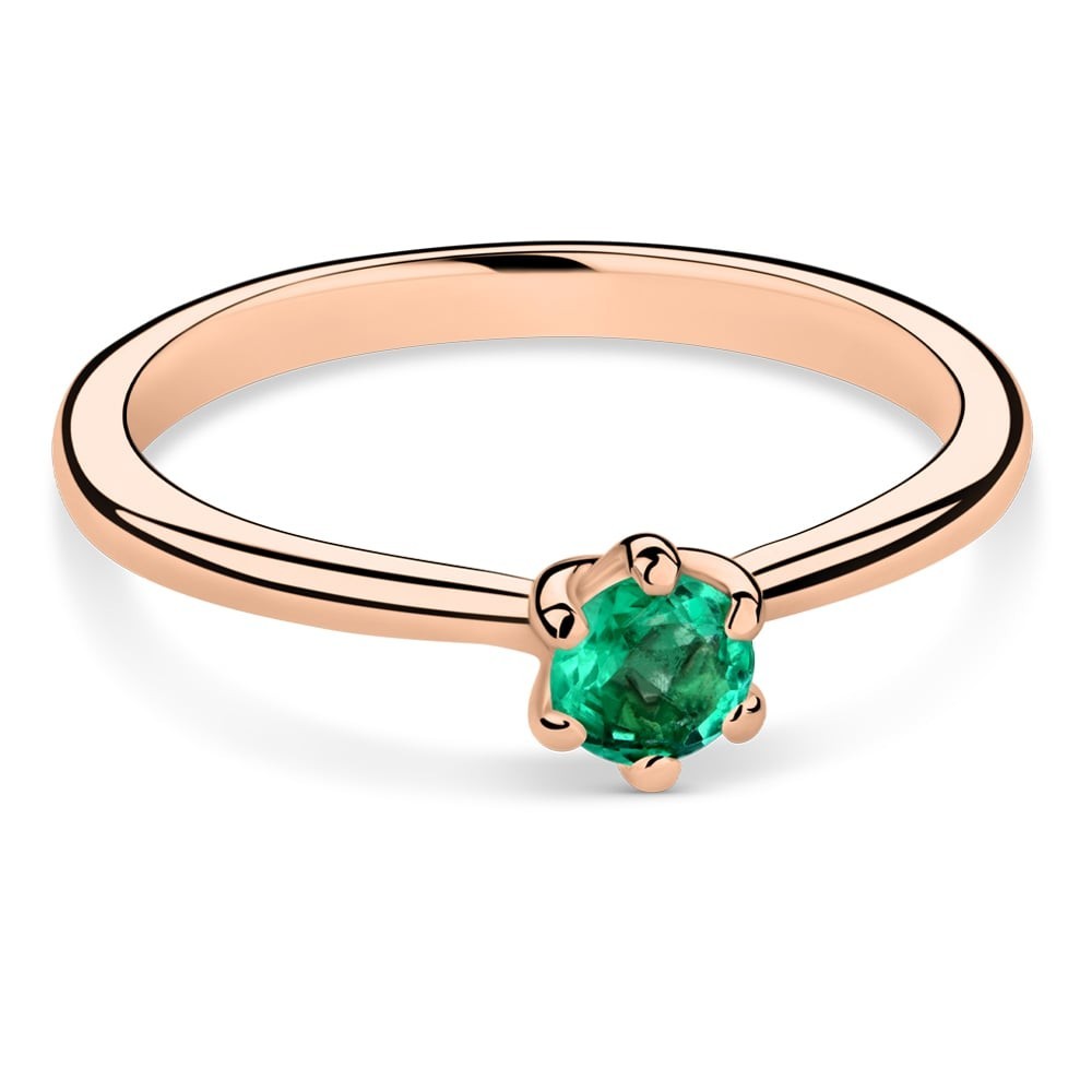 Engagement ring with gemstones "Emerald 99"