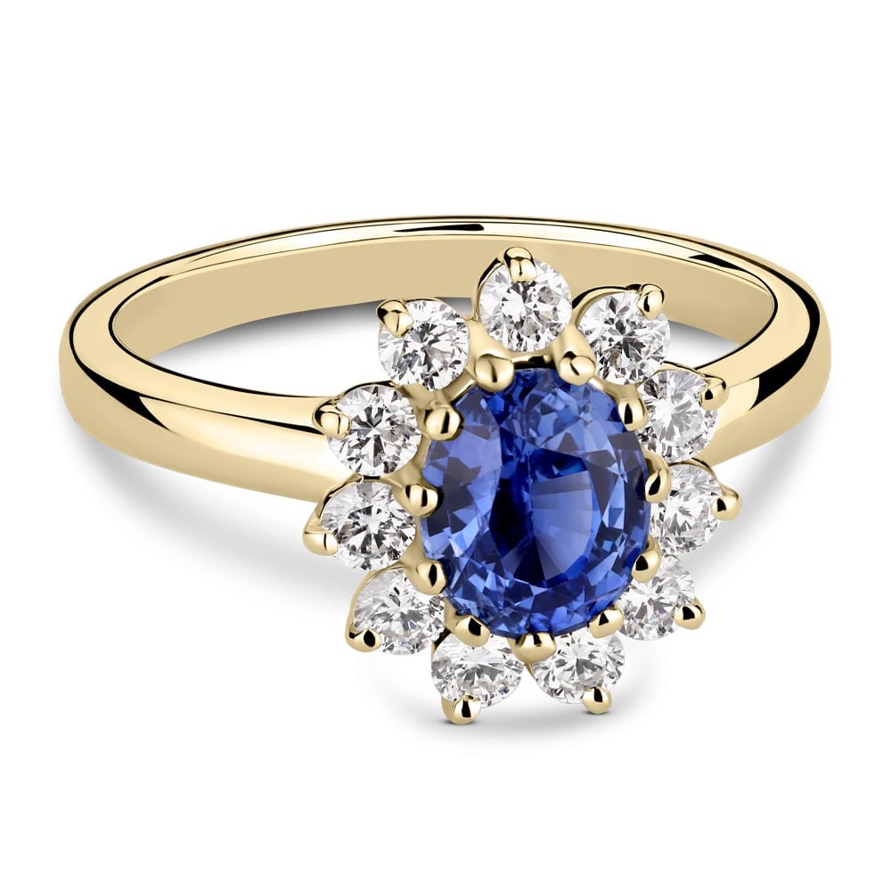 Engagement ring with gemstones "Sapphire 70"