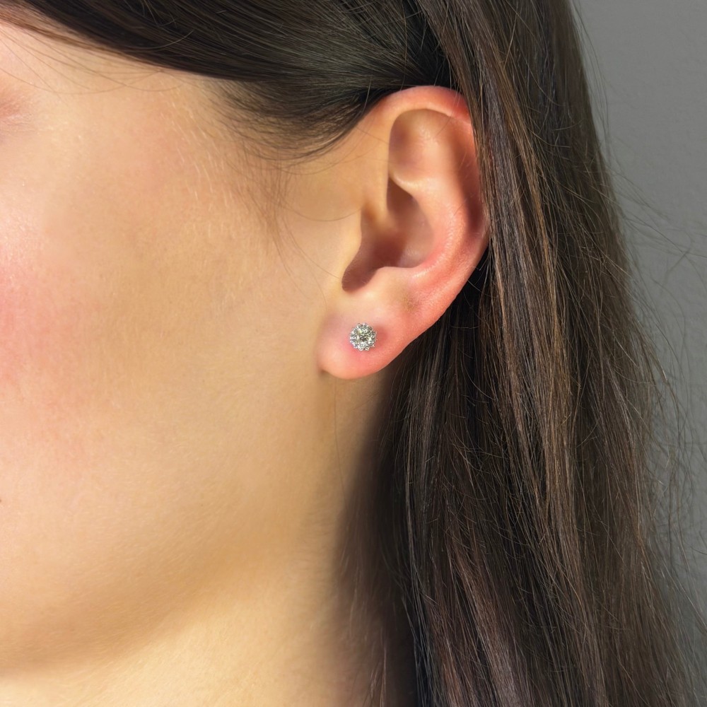 Gold earrings with brilliants "Elegance 135"