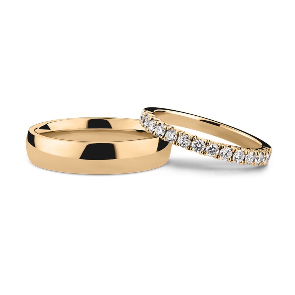 Golden wedding rings with diamonds "VMA 158"