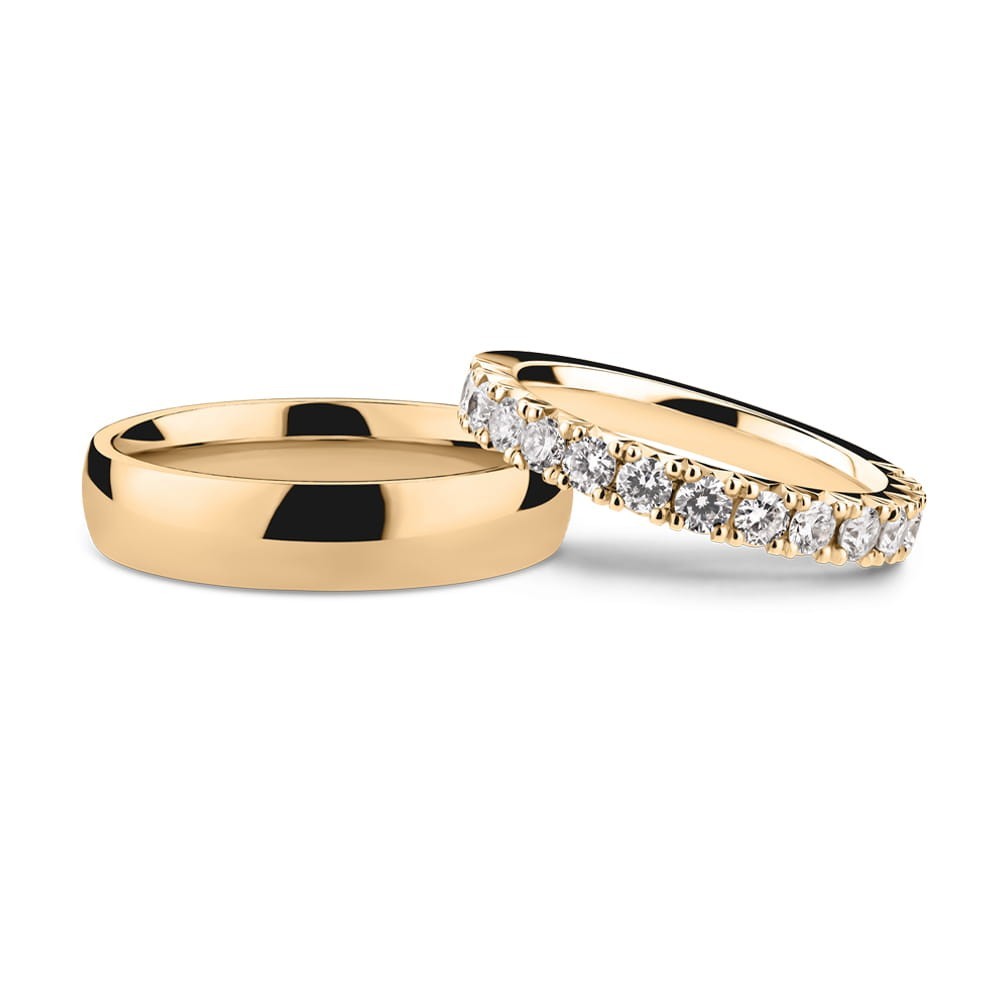 Golden wedding rings with diamonds "VMA 161"