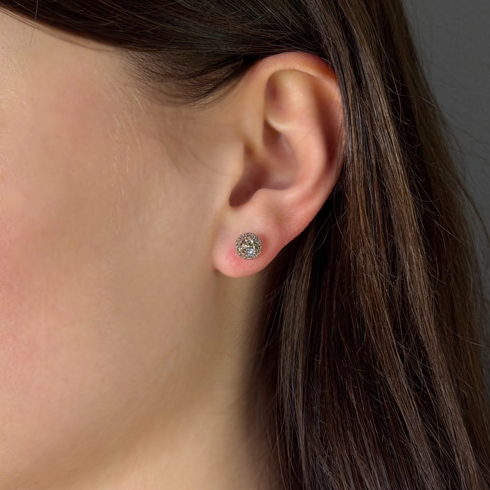 Gold earrings with brilliants "Elegance 134"