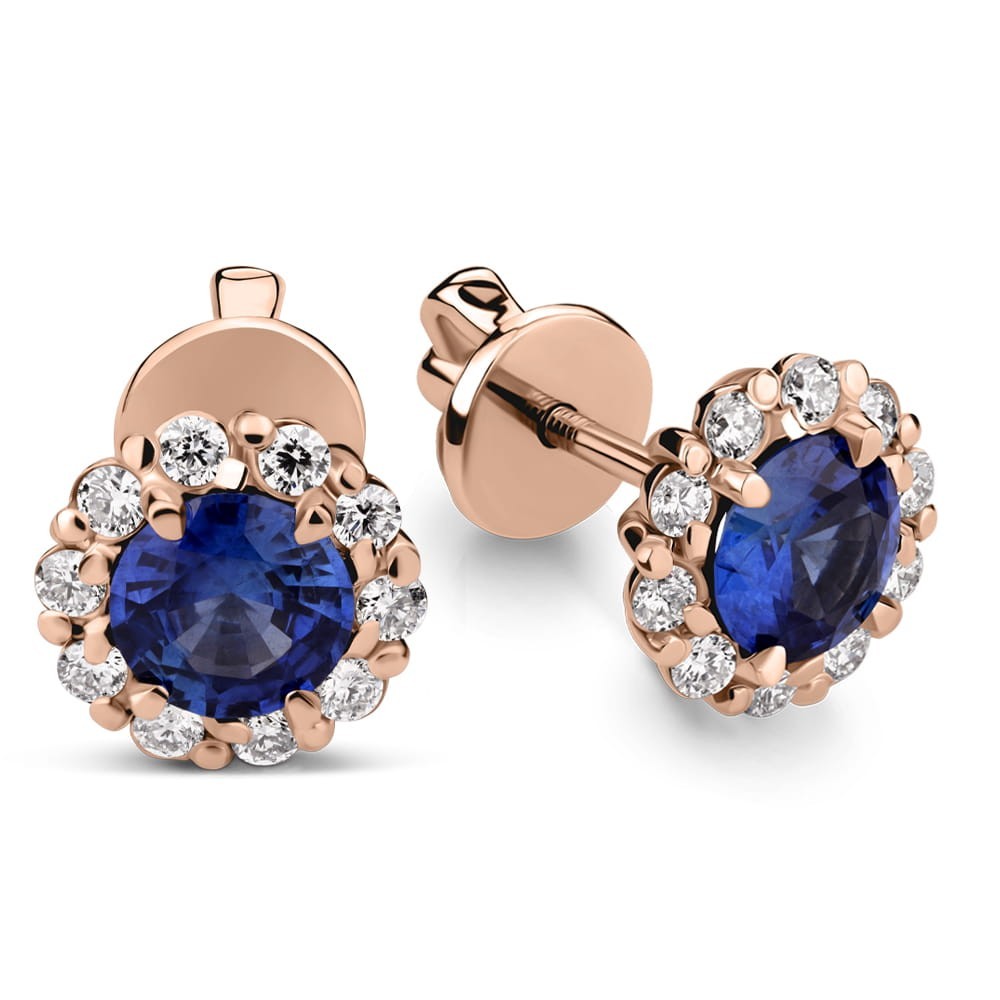 Gold earrings with gemstones "Colors 51"