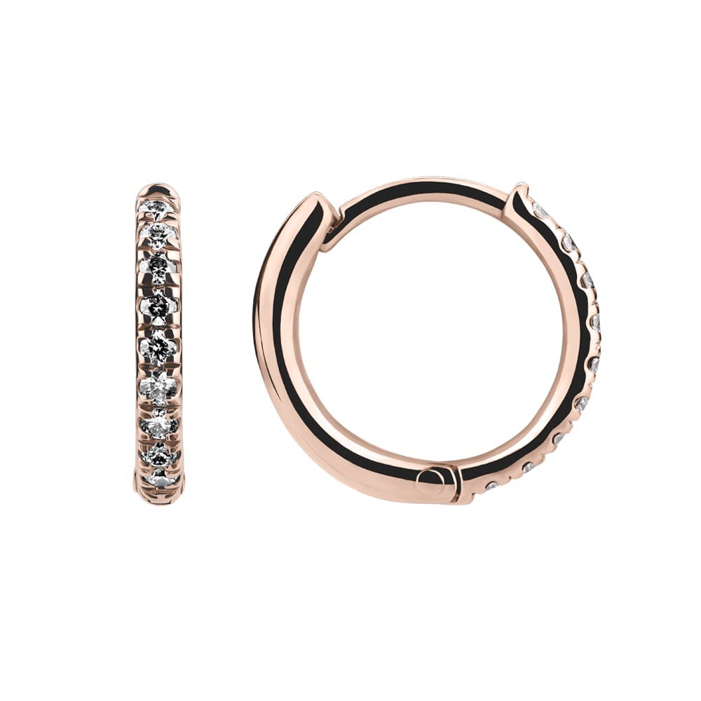 Gold earrings with brilliants "Elegance 57"