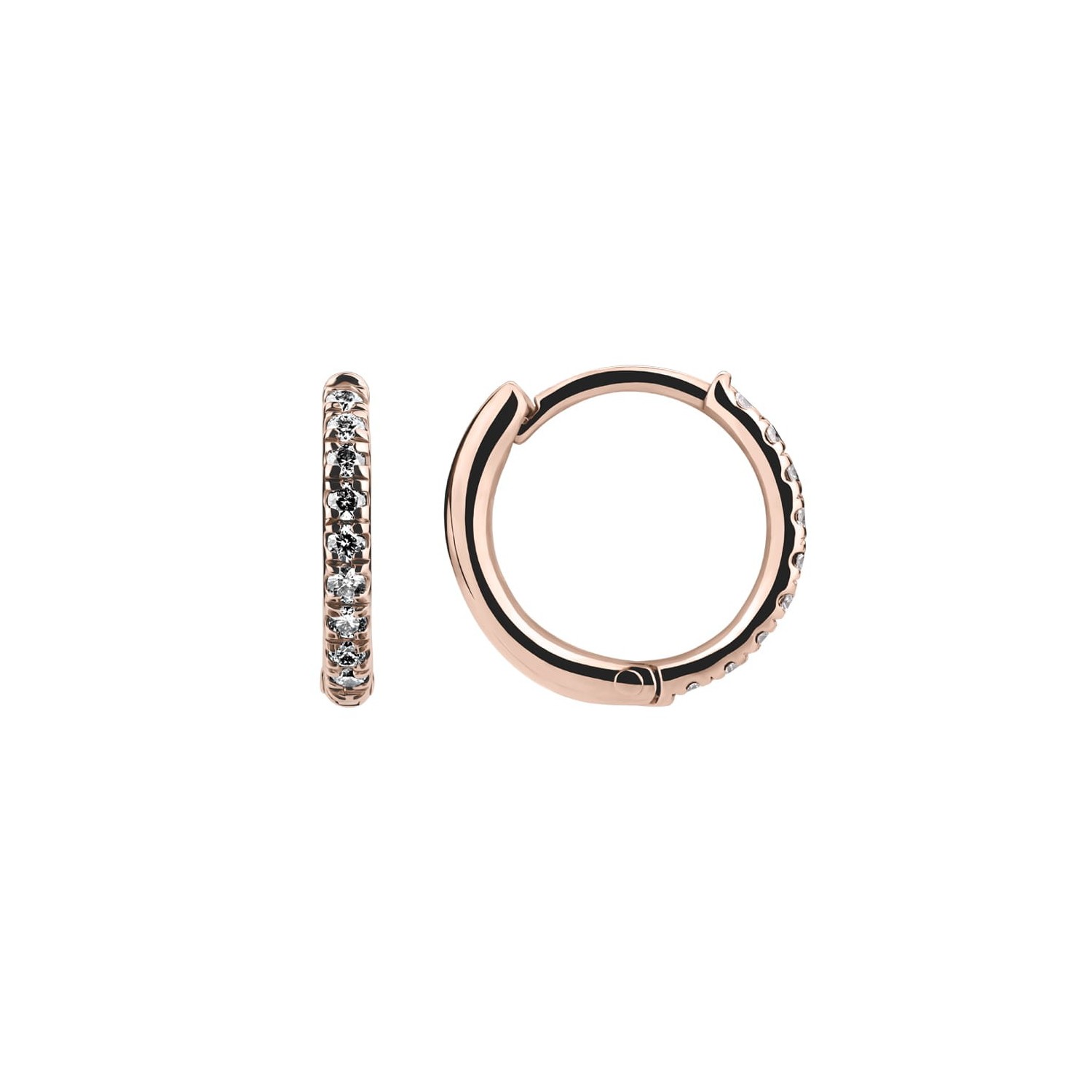Gold earrings with brilliants "Elegance 57"