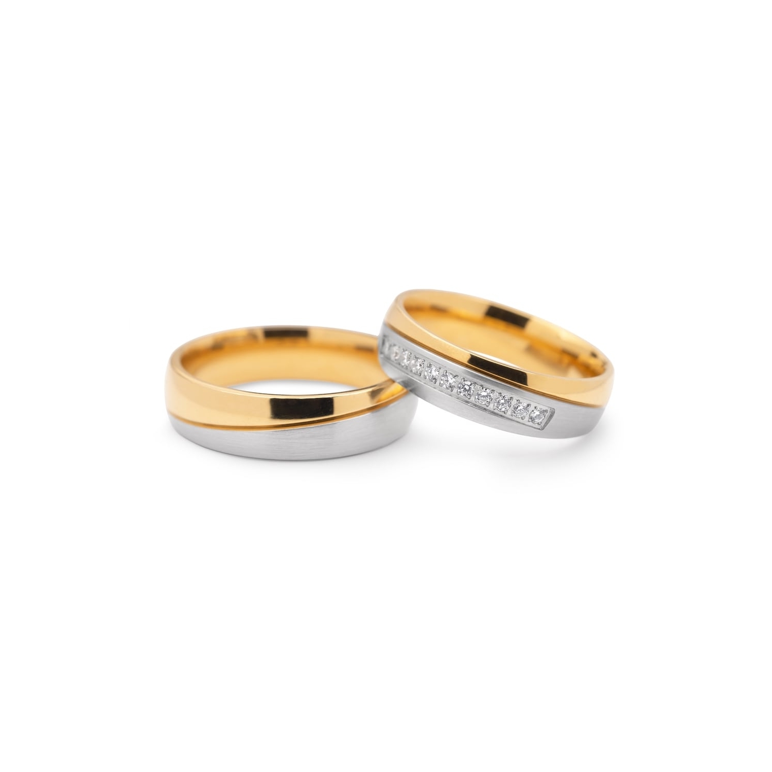 Golden wedding rings with diamonds "VKA 110"