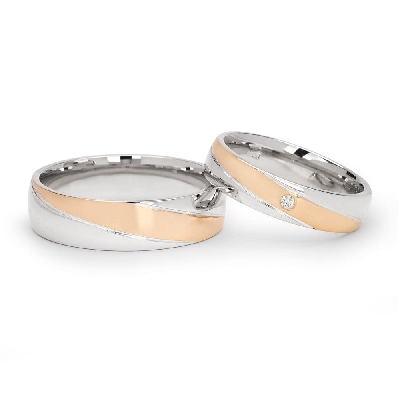 Golden wedding rings with diamonds "VKA 099"