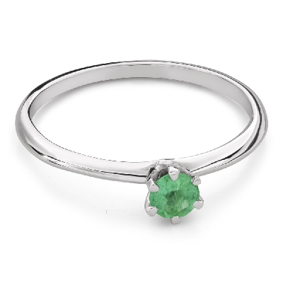 Engagement ring with gemstones "Emerald 26"