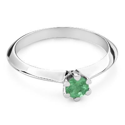 Engagement ring with gemstones "Emerald 27"