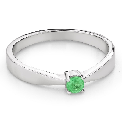 Engagement ring with gemstones "Emerald 36"