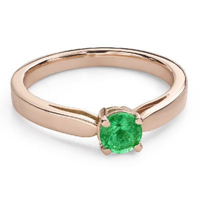 Engagement ring with gemstones "Emerald 37"