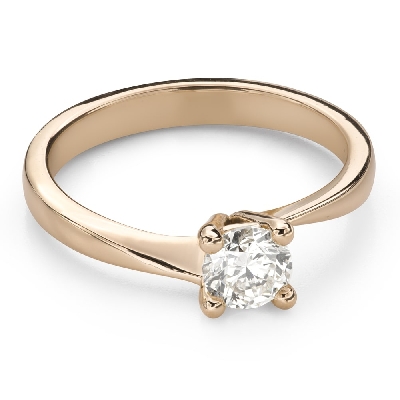 Gold ring with brilliant diamond "In love 104"
