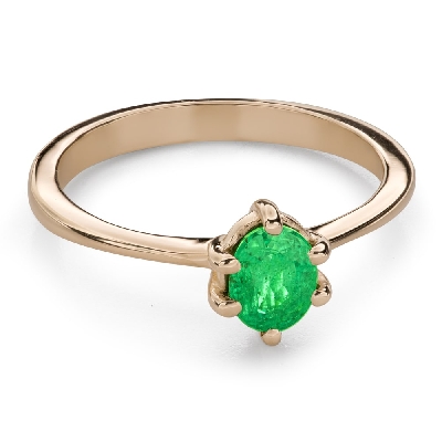 Engagement ring with gemstones "Emerald 39"
