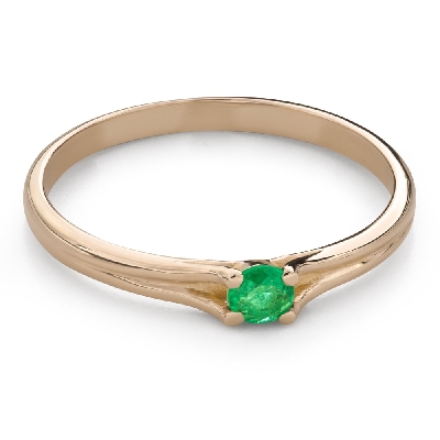 Engagement ring with gemstones "Emerald 48"