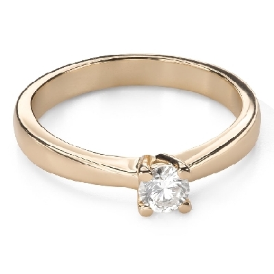 Gold ring with brilliant diamond "Goddess 392"