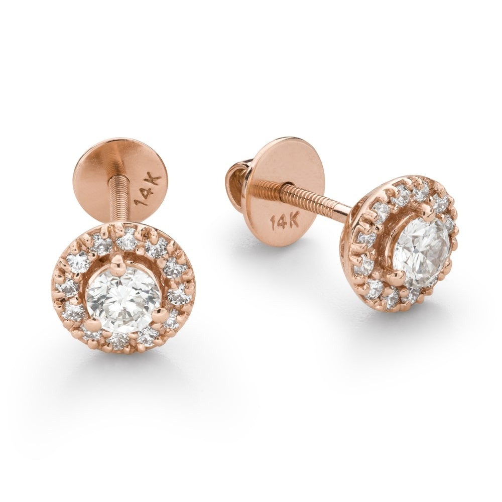 Gold earrings with brilliants "Elegance 131"