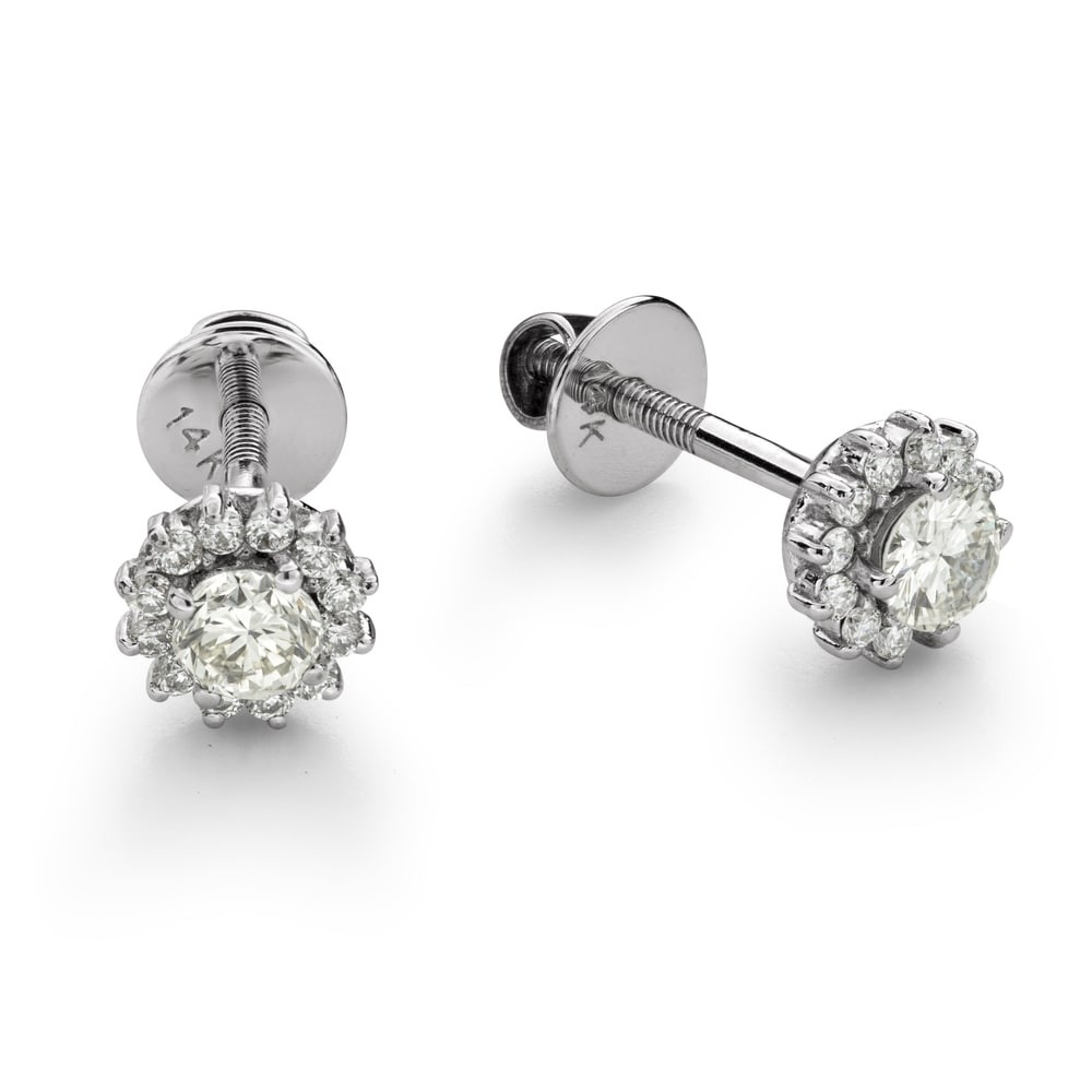 Gold earrings with brilliants "Elegance 142"