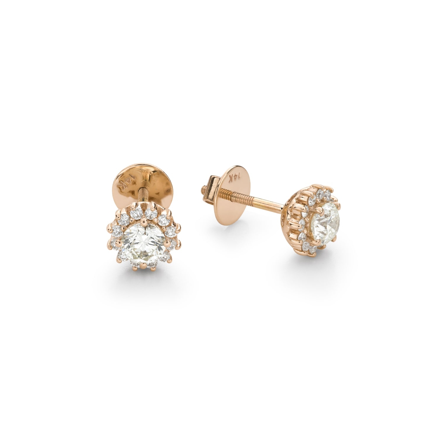 Gold earrings with brilliants "Elegance 43"