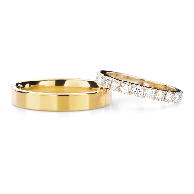 Golden wedding rings with diamonds "VKA 342"