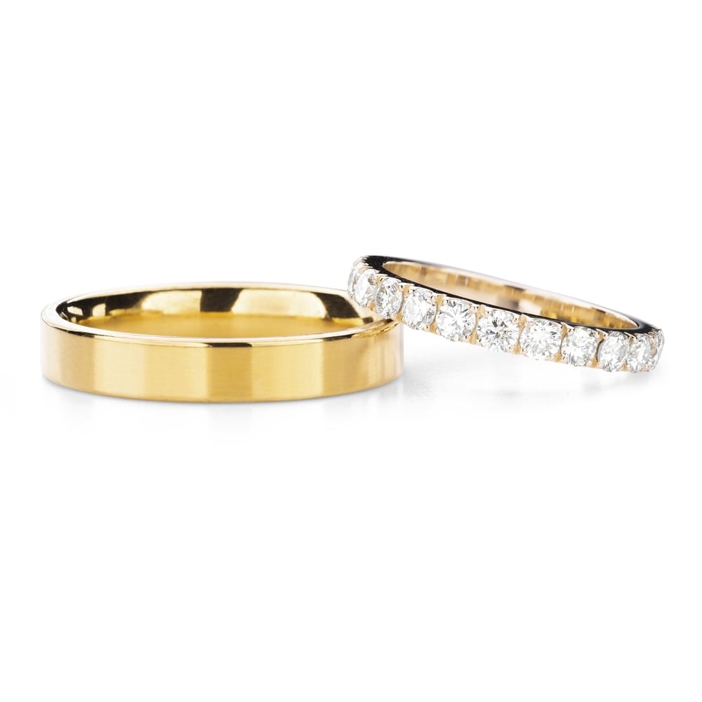 Golden wedding rings with diamonds "VMA 342"