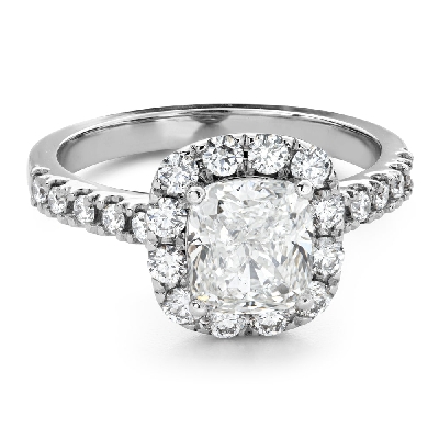 Engagement ring with diamonds "Crown 27"