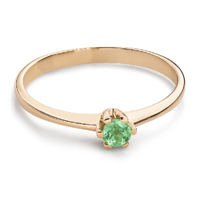 Engagement ring with gemstones "Emerald 60"