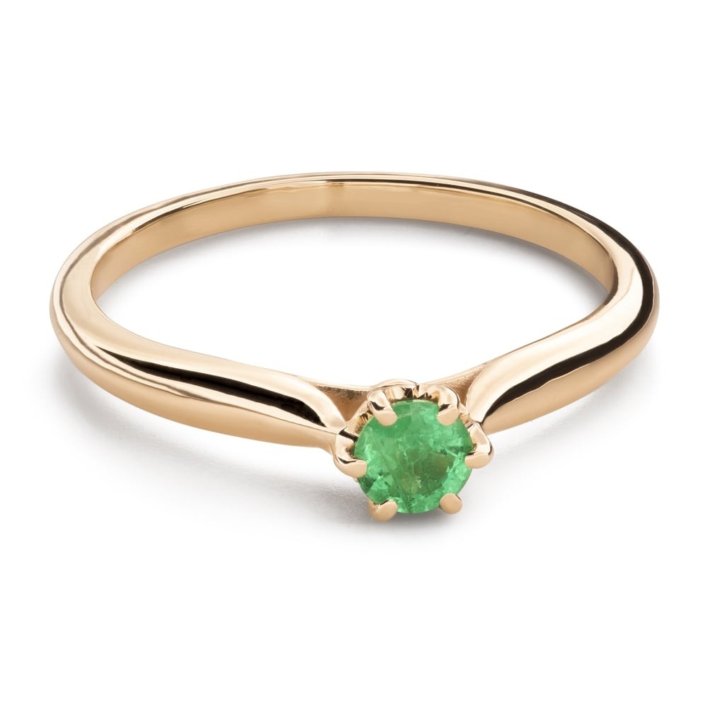 Engagement ring with gemstones "Emerald 47"