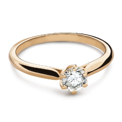 Gold ring with brilliant diamond "The only one 264"