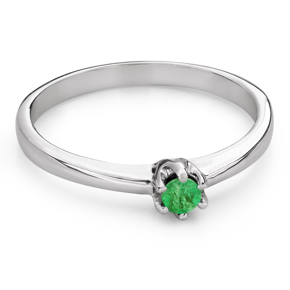 Engagement ring with gemstones "Emerald 4"