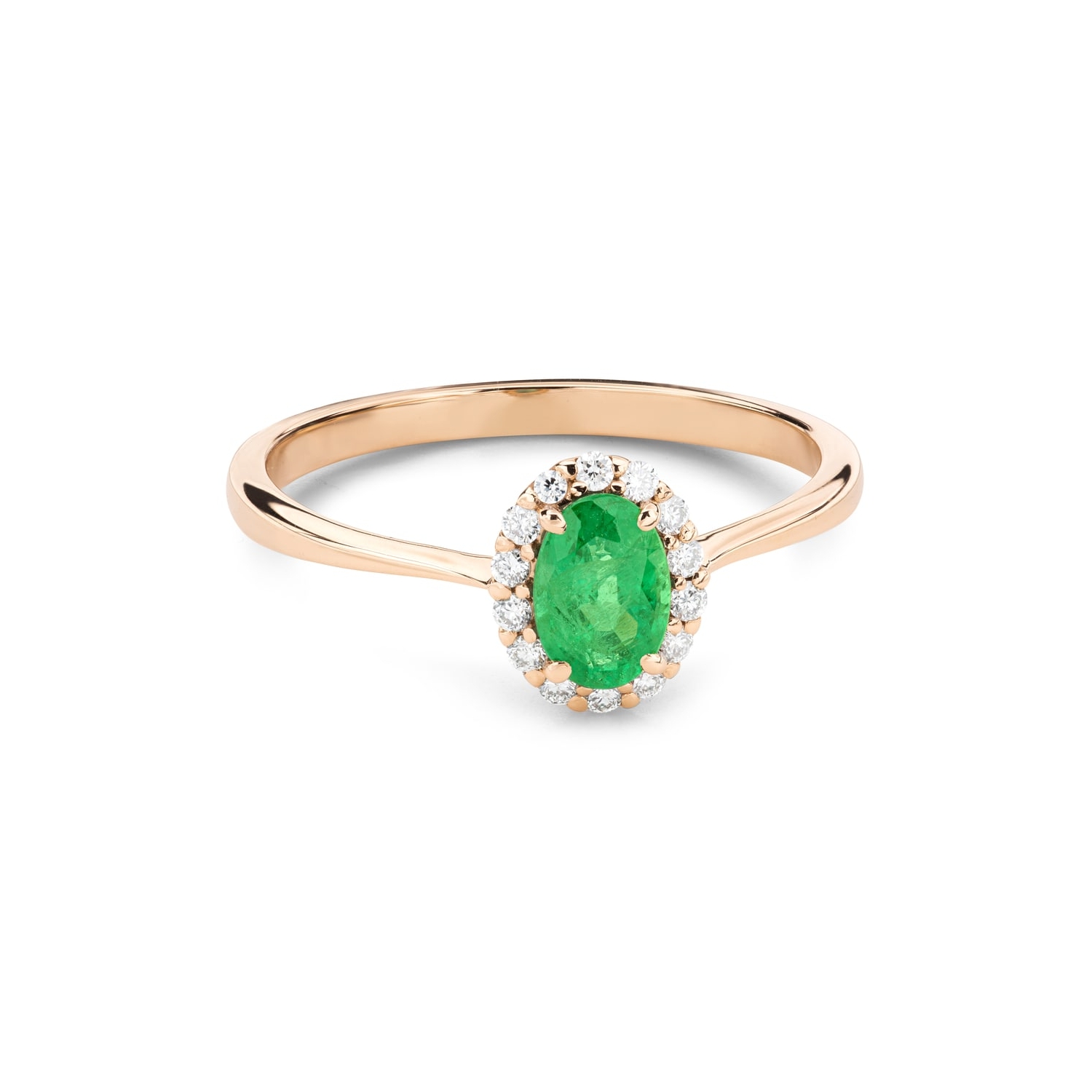 Gold ring with gemstones "Emerald 65"