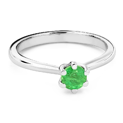 Engagement ring with gemstones "Emerald 68"